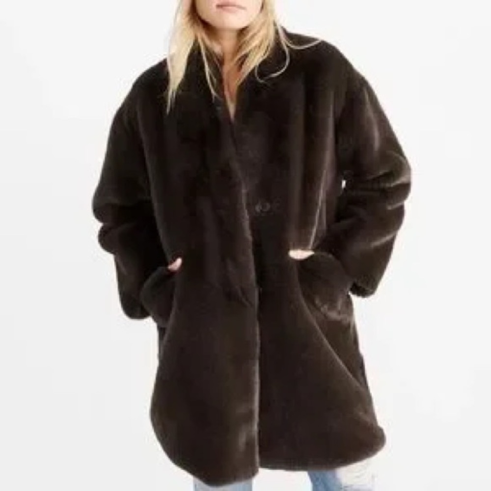 Marvin Richards Dark Brown Faux Fur Coat